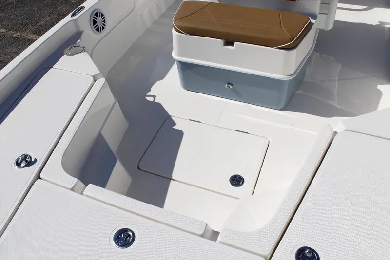 Slide: The Image of White speaker on 2026 Skeeter SX230 boat, featuring a modern design. - 18