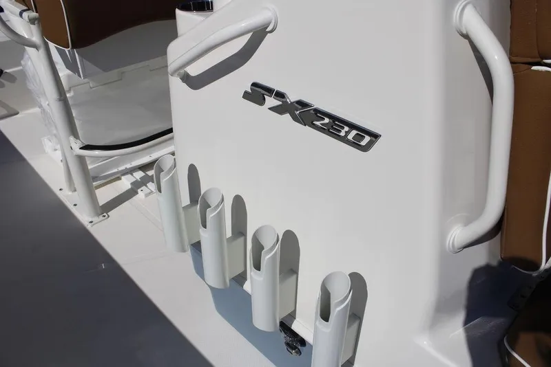 Slide: The Image of Close-up of Yamaha Saltwater Series II propeller on 2026 Skeeter SX230 boat. - 22