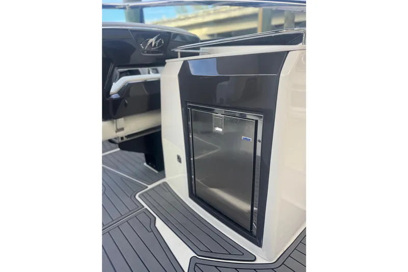 Slide: The Image of 2017 Monterey 298SS Super Sport boat interior with sleek design and modern amenities. - 17