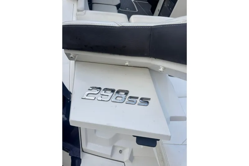 Slide: The Image of 2017 Monterey 298SS Super Sport boat interior with model emblem. - 25