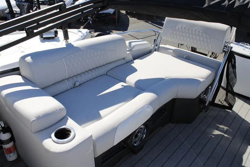 Slide: The Image of Luxurious seating on 2026 Avalon CATALINA 23 boat with cup holder and stylish design. - 17