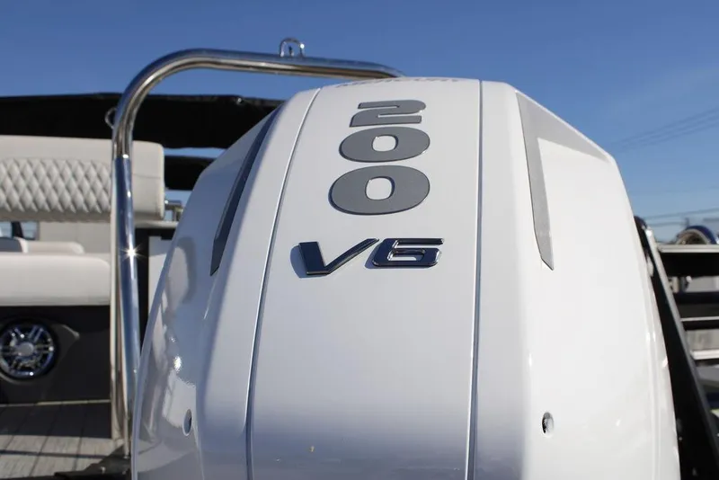 Slide: The Image of 2026 Avalon CATALINA 23 boat with 200 V6 engine, sleek design. - 28