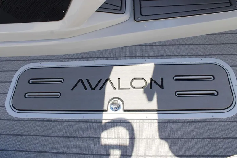 Slide: The Image of 2026 Avalon CATALINA 23 boat deck with logo and sleek design. - 7