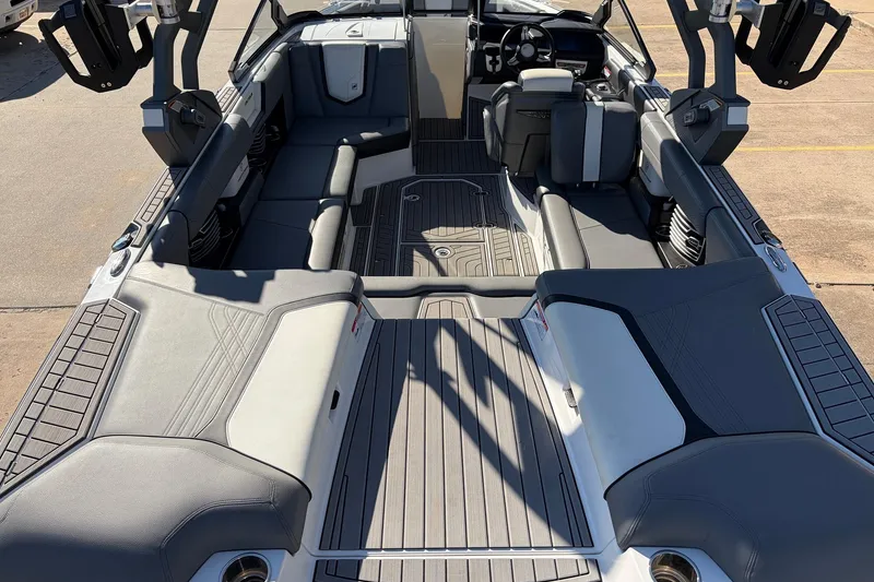Slide: The Image of 2020 Nautique Super Air Nautique G23 interior with sleek seating and modern design. - 12