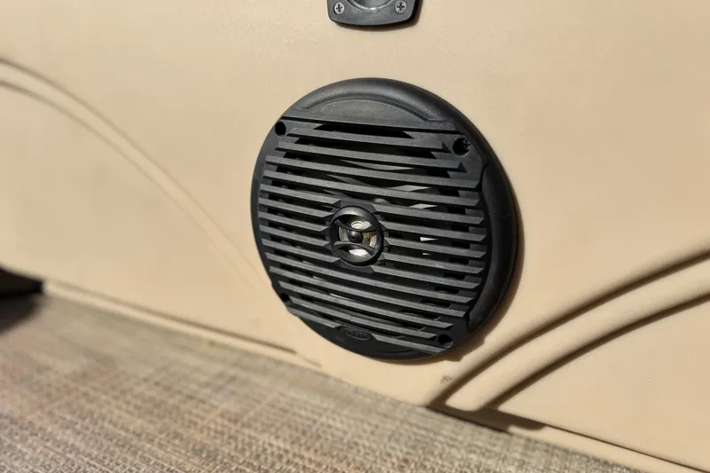 Slide: The Image of Close-up of a speaker on a 2020 Bentley Pontoons 223 Cruise boat. - 13