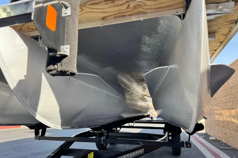 Slide: The Image of Underneath view of a 2020 Bentley Pontoons 223 Cruise on a trailer. - 4