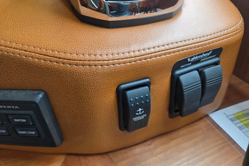 Slide: The Image of Control panel of 2017 Sabre 48 Fly Bridge with Volvo Penta joystick. - 43