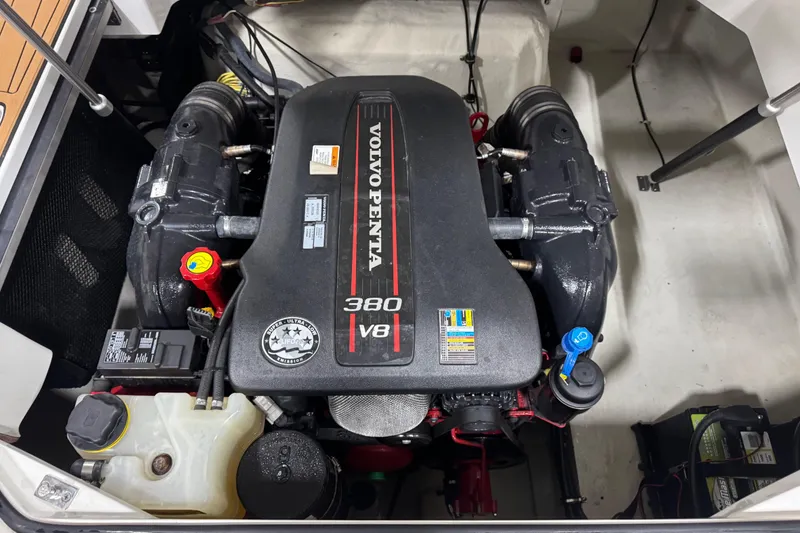Slide: The Image of Volvo Penta 380 V8 engine in 2012 Cobalt 276 boat, detailed view. - 19