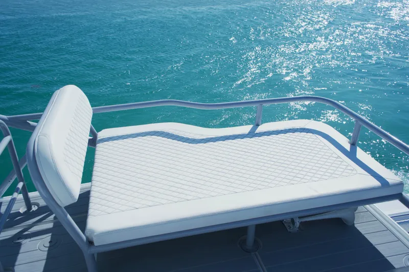 Slide: The Image of Four Mercury Verado outboard engines on HCB 53 Sueños, 2023 model, in open sea. - 18