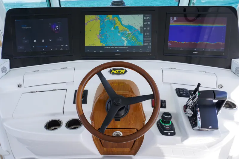 Slide: The Image of Luxurious seating on 2023 HCB 53 Sueños yacht with ocean view. - 30