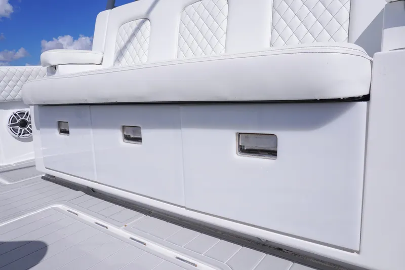 Slide: The Image of Helm of 2023 HCB 53 Sueños boat with advanced navigation displays and controls. - 32