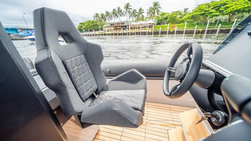 Slide: The Image of Luxury Skipper-BSK 38 boat interior with modern seat and steering, 2025 model. - 7