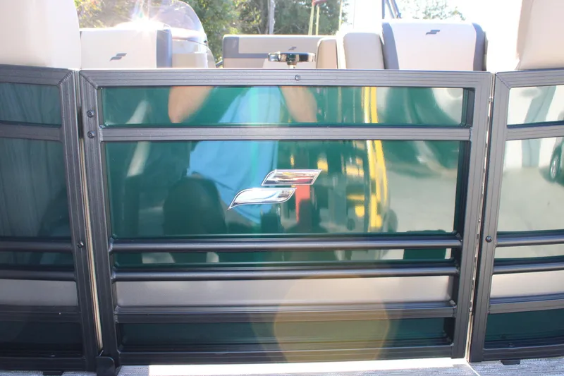 Slide: The Image of 2026 Starcraft EXS 3 Q boat interior with sleek design and logo detail. - 34