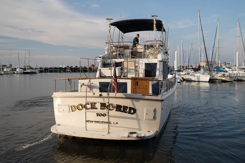 Slide: The Image of 1991 Marine Trader 46 fast trawler docked in a marina, New Orleans, LA. - 6