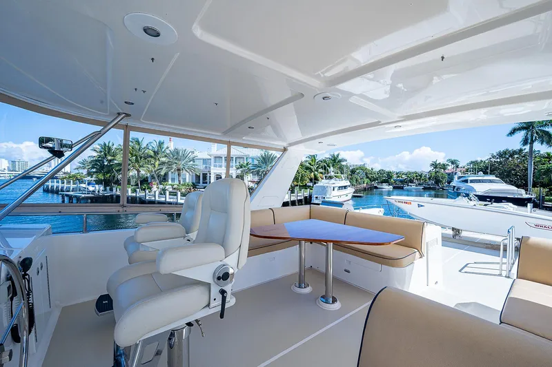 Slide: The Image of Luxurious 2013 Grand Banks 54 Europa yacht interior with scenic waterfront view. - 33