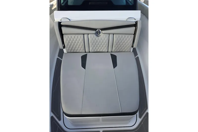 Slide: The Image of 2026 Monterey Elite 25 OB boat seat with quilted design and sleek finish. - 17