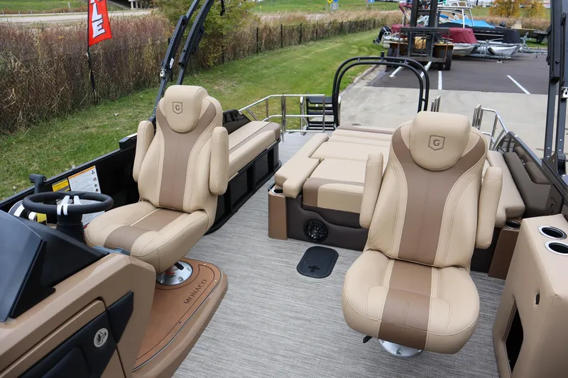 Slide: The Image of 2026 Godfrey Monaco 235 SFL boat interior with luxurious seating and modern design. - 9
