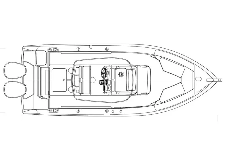 Slide: The Image of Manufacturer Provided Image: Top view schematic of 2019 Everglades 255 Center Console boat. - 12