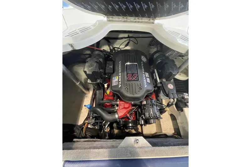 Slide: The Image of Engine compartment of a 2008 Monterey 214FS boat with Volvo Penta 5.0 GXI engine. - 6
