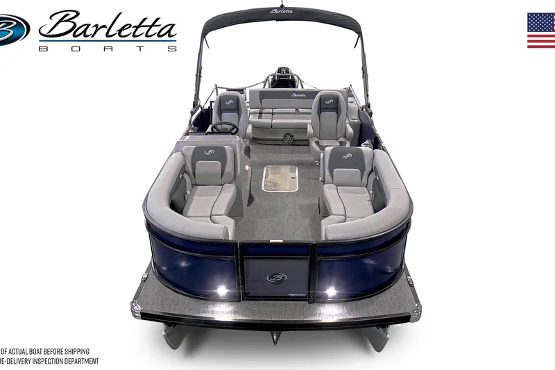 Slide: The Image of 2026 Barletta ARIA 22UC pontoon boat with spacious seating and sleek design. - 6