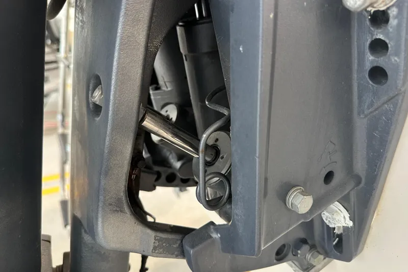 Slide: The Image of Close-up of a 1995 Grady-White Tournament 192 boat engine component. - 48