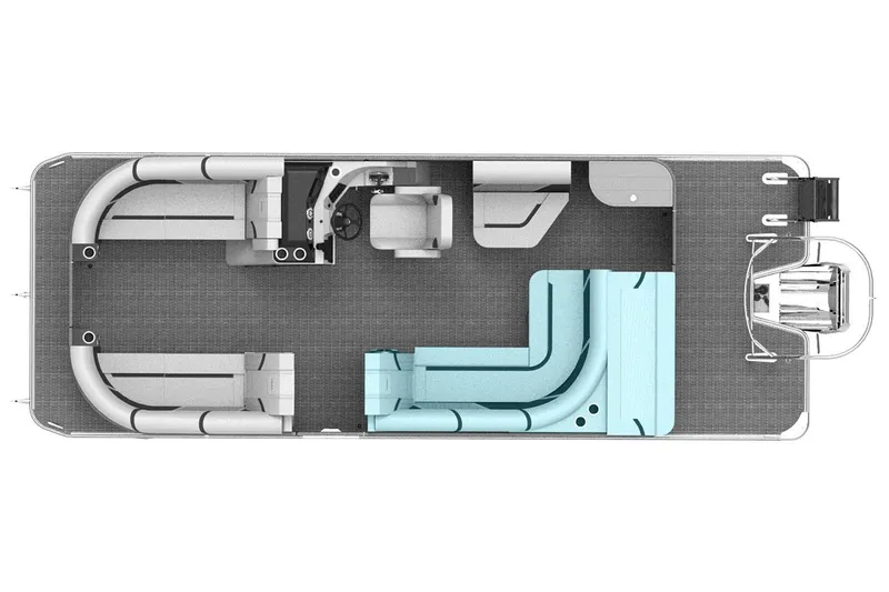 Slide: The Image of Manufacturer Provided Image: Top view of 2026 Crest Conquest 210 L pontoon boat layout. - 14