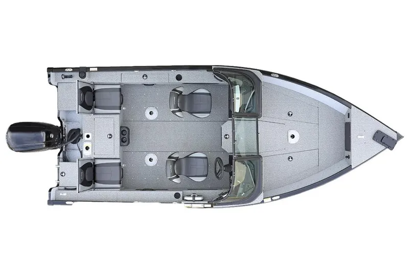 Slide: The Image of Manufacturer Provided Image: Top view of 2026 Lund 1775 Adventure Sport boat layout with seating and motor. - 31