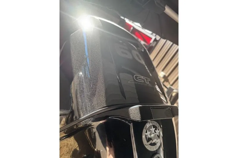 Slide: The Image of 2026 Lowe LS 170 outboard motor, CT model, with ultra-low emission label. - 7