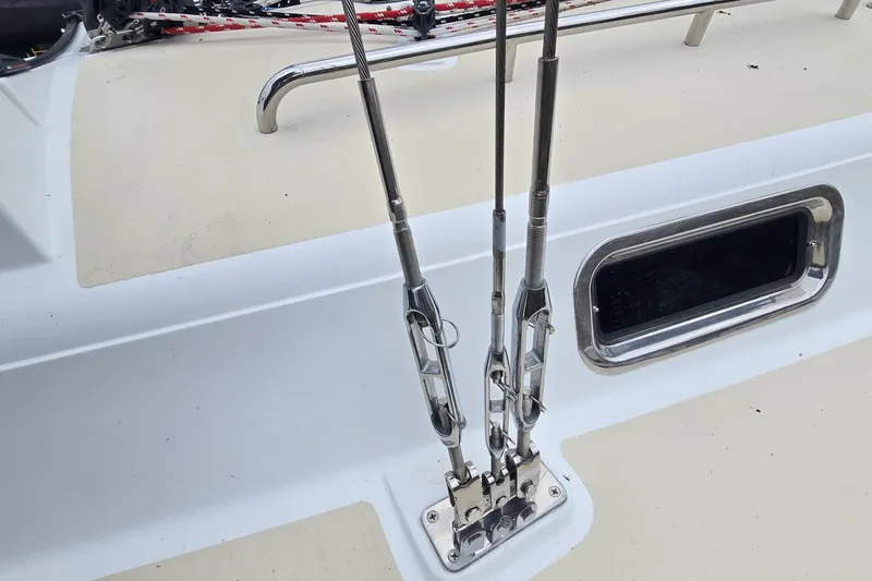 Slide: The Image of Deck fittings and rigging on a 2018 Tartan 345 sailboat. - 36