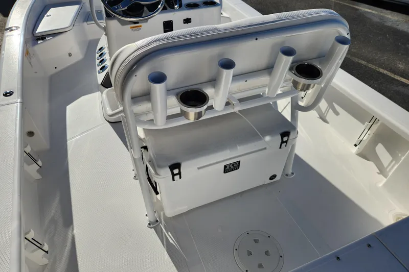 Slide: The Image of Interior of 2026 BlackJack 224 boat with seating and storage features. - 17