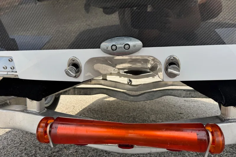 Slide: The Image of Rear view of 2026 Chittum Skiffs 18 Laguna Madre boat on trailer. - 20