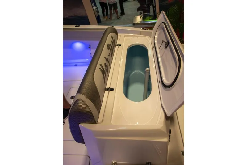 Slide: The Image of Manufacturer Provided Image: 2025 Nor-Tech 340 Sport Center Console with open storage compartment and seating. - 14