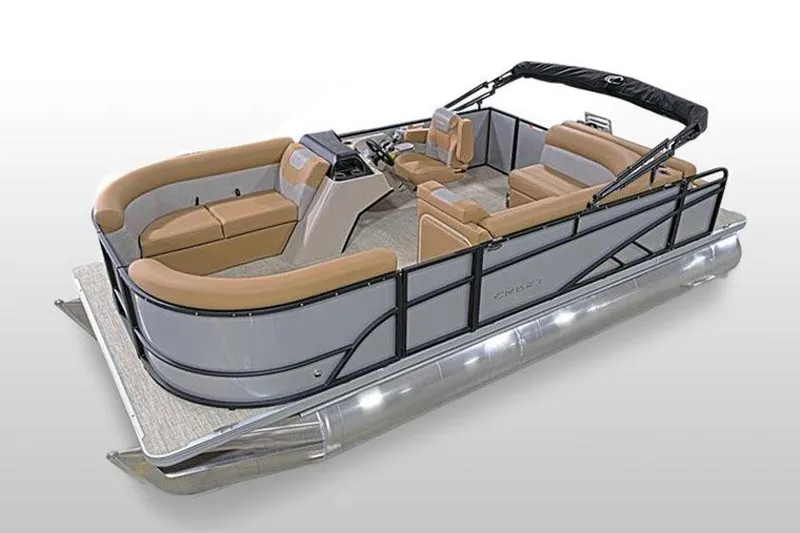 Slide: The Image of Manufacturer Provided Image: 2025 Crest Conquest SE 200 Cruise pontoon boat with sleek design and comfortable seating. - 12
