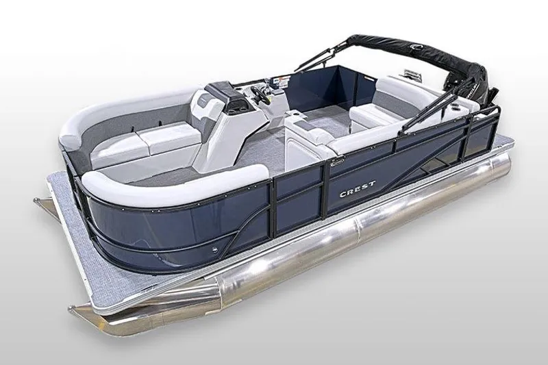 Slide: The Image of Manufacturer Provided Image: 2025 Crest Conquest SE 200 Cruise pontoon boat with sleek design and spacious seating. - 16