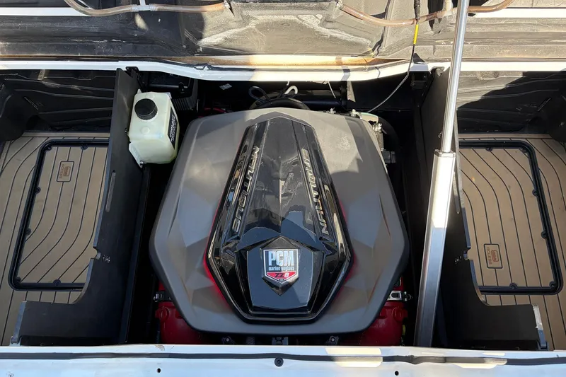 Slide: The Image of 2022 Nautique Super Air Nautique G25 Paragon engine compartment with PCM engine. - 66