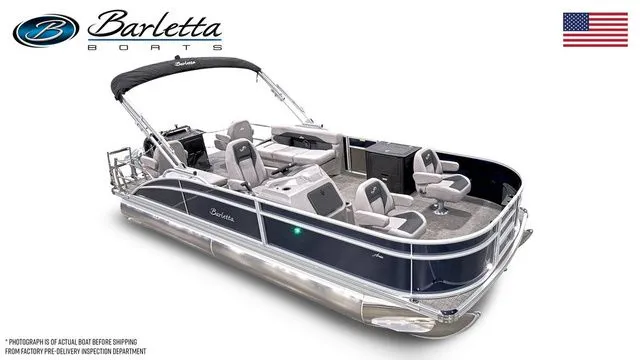 The Image of 2025 Barletta Aria 22F pontoon boat with sleek design and spacious seating. - 1