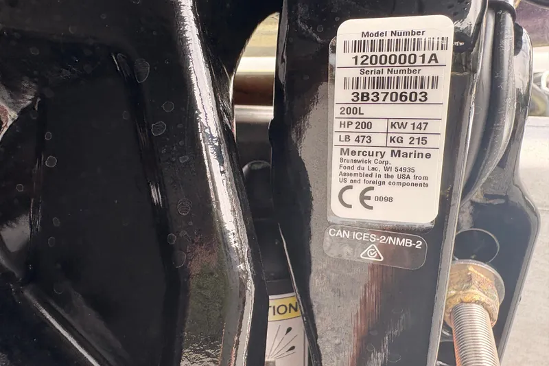 Slide: The Image of Label on 2023 Crest Classic LX 220 SLRC, Mercury Marine engine specifications. - 11