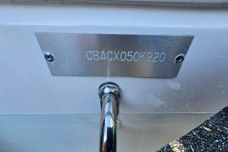 Slide: The Image of 2020 Cobia 220 Center Console boat identification plate with serial number. - 14