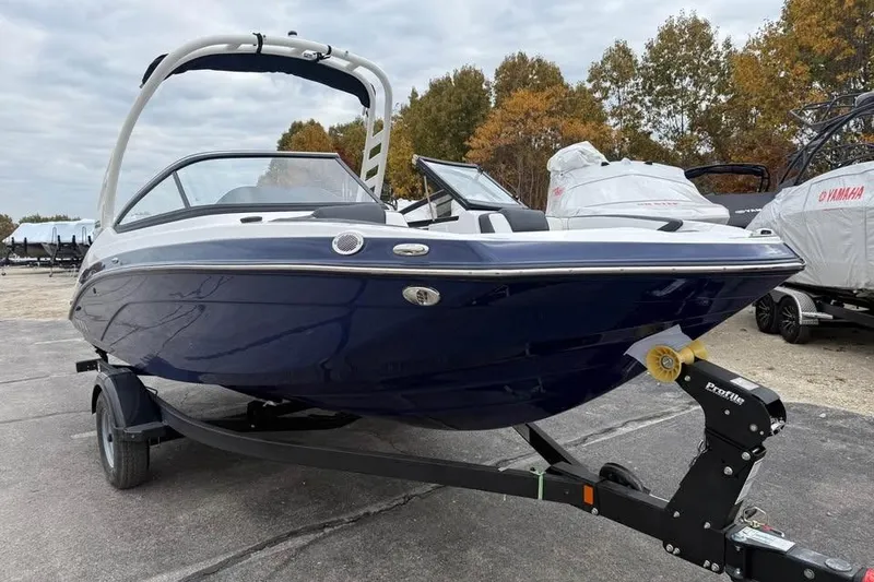 Slide: The Image of 2026 Yamaha Boats 195S interior with sleek seating and modern design. - 8