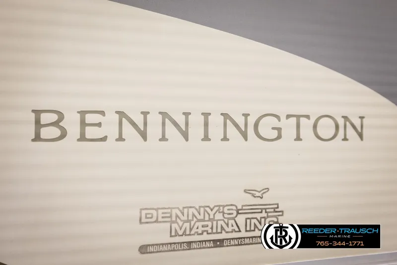 Slide: The Image of Bennington 2050 FSI 2008 boat logo with dealership details, Indianapolis, Indiana. - 48