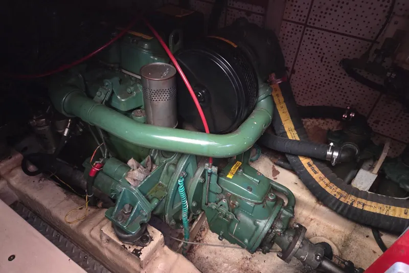 Slide: The Image of Engine of 1988 Novamarine 36 Heritage East Trawler in boat's engine room. - 21