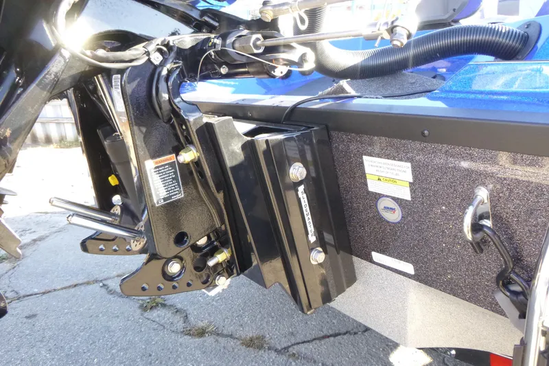 Slide: The Image of Close-up of 2026 Ranger 621FS Pro boat's transom and mounting hardware. - 12