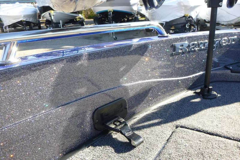 Slide: The Image of 2026 Ranger 621FS Pro boat with sparkling finish and sleek design details. - 35