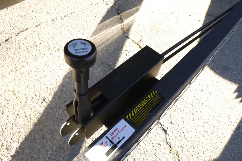 Slide: The Image of Close-up of 2026 Ranger 621FS Pro boat trailer brake adjustment mechanism. - 48