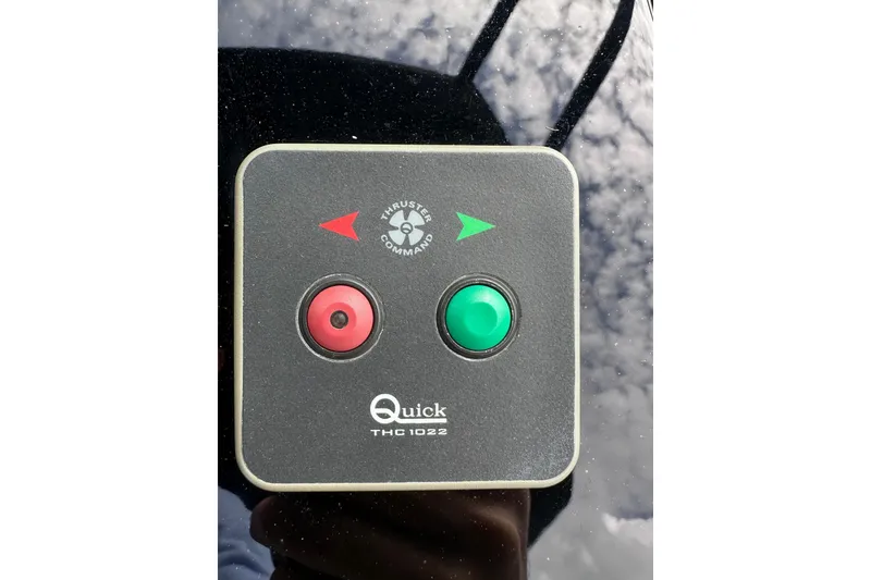 Slide: The Image of Control panel of Pardo Yachts P38 2024 with red and green buttons. - 18