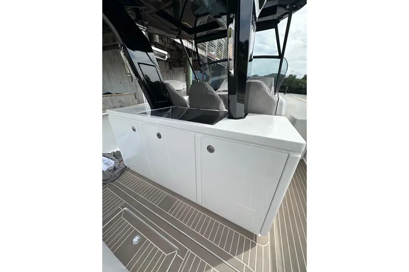 Slide: The Image of 2024 Pardo Yachts P38 interior with sleek cabinetry and modern design elements. - 33