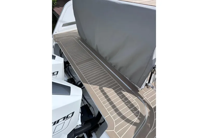 Slide: The Image of 2024 Pardo Yachts P38 deck with sleek design and modern features. - 58