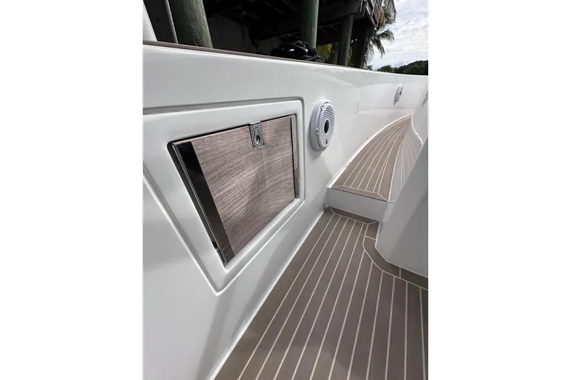Slide: The Image of 2024 Pardo Yachts P38 deck detail with sleek design and modern finishes. - 6
