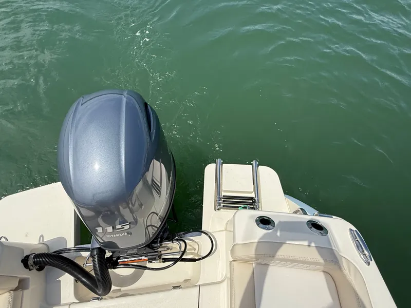 Slide: The Image of Scout 188 Sport Dorado 2026 with Yamaha 115 outboard motor on water. - 7