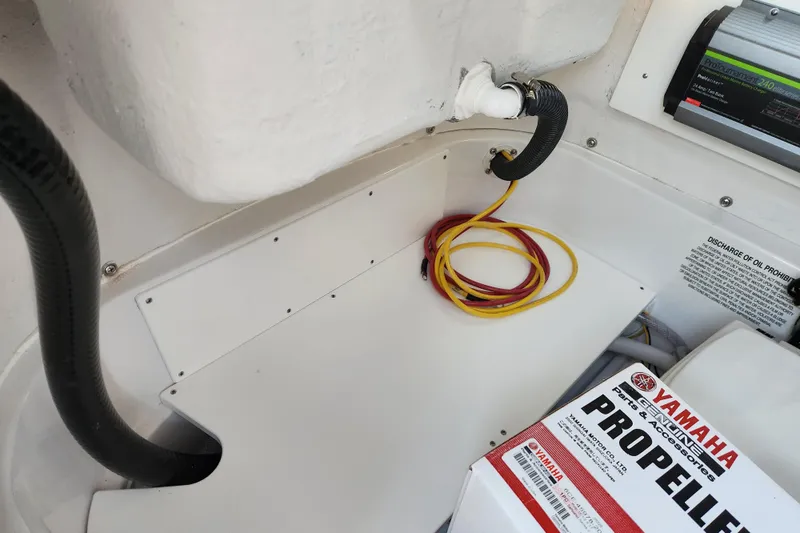 Slide: The Image of Interior view of 2026 Sportsman Heritage 231 Center Console with Yamaha propeller box. - 20